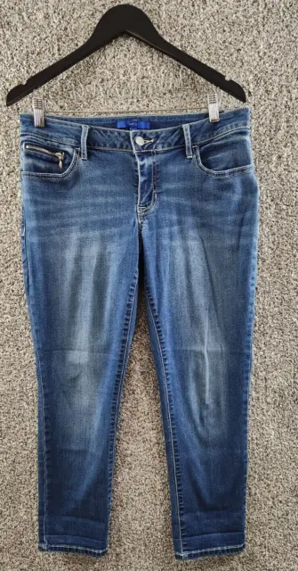 Apt. 9 Ankle Jeans Blue Denim Straight Leg Zip Coin Pocket Stretch Women's 10