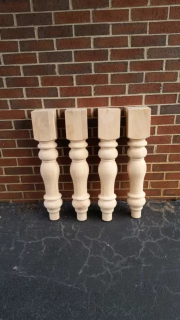 Farmhouse Dining Table Legs- Wood Legs. Turned Legs. Hardwood. Chunky. Wide Leg 2