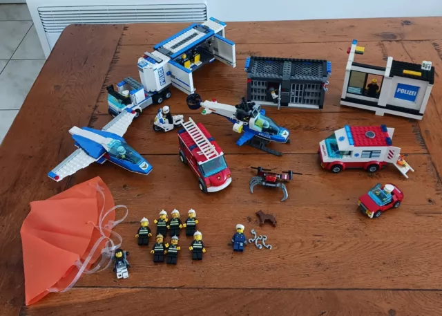 Lot Lego City Police Pompier Ambulance N° 60023,60208,60207,7288,60141,7498