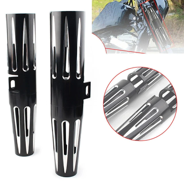 Copri stivali Sindone forcella nera con hardware per Harley Sportster 1200 883 2004-2013