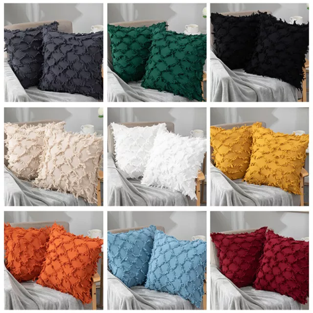 Linen Boho Tassels Fringe Rhombic Cushion Cover Sofa Lounge Decor Pillow Case AU