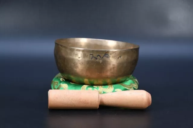 A#Note Third Eye Chakra Antique Singing Bowl Set-4.3"Handmade Sound Healing Bowl