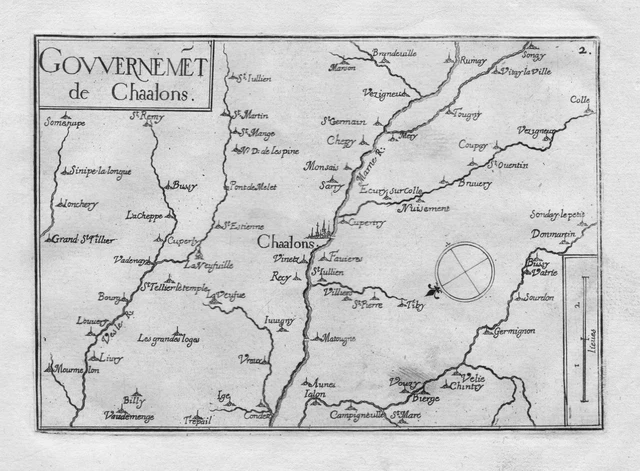 Gravure Originale – Carte De La Haute-Marne – Champagne-Ardenne – 1630 – Pièce Unique