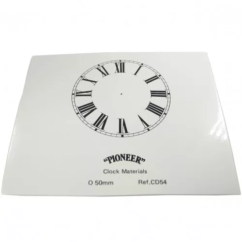 NEW White Card Paper Replacement Clock Dial 50mm Roman Numerals - CD54