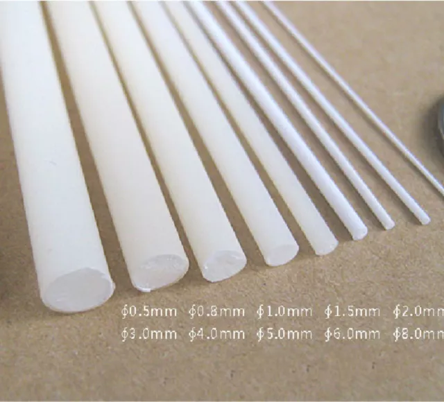 10pcs ABS Styrene Plastic Round Bar Rod Diameter 1.5mm length 250mm White EG-L12