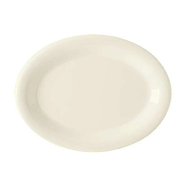 G.E.T. OP-120-DI Diamond Ivory 12 x 9 Oval Platter - Dozen"