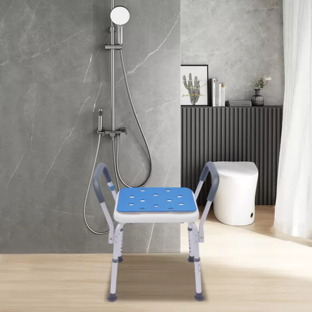 Duschstuhl Badestuhl mit Rückenlehne Höhenverstellbar Duschhocker Hocker