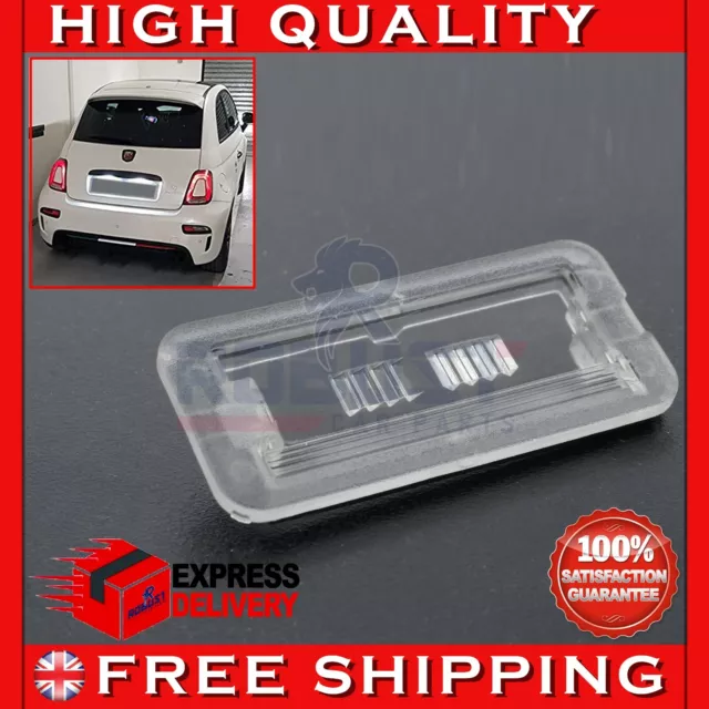 For Fiat 500 & Abarth 500 Rear Number Plate Lamp Light Lens Cover 51800482