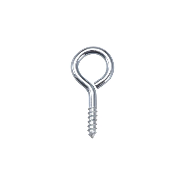 0.75" Small Screw Eye Hooks Self Tapping Screws Hanger Ring Hooks Silver 50pcs