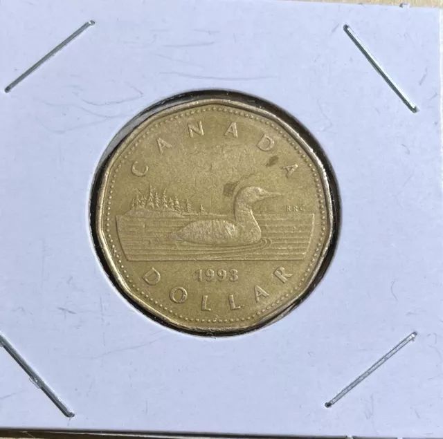 1993 Canadian One Dollar 1 $1 Loonie Coin