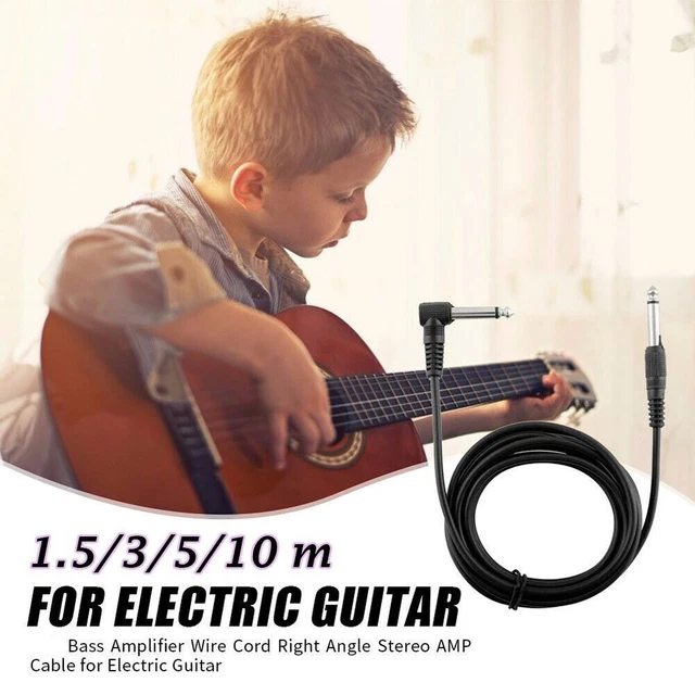 Musical Instrument Electric Guitar Amplifier Cable Right Angle Amp Cord Adapter