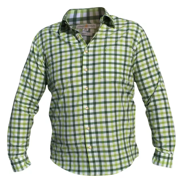 Camicie folcloristiche uomo camicie a quadri elemosina camicia tradizionale verde bianco a quadretti vegano M