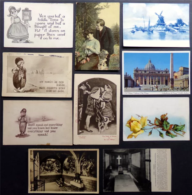 ANTIQUE EUROPEAN Mixed Postcard Lot: 10x Vintage Early 1900's History Set Europe