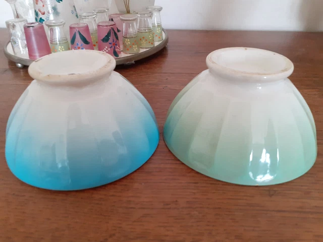 2 Anciens  Bols Digoin A Facettes