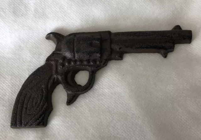 Vintage Cast Iron Western Cowboy Revolver Pistol Home Decoration * Free Shipping
