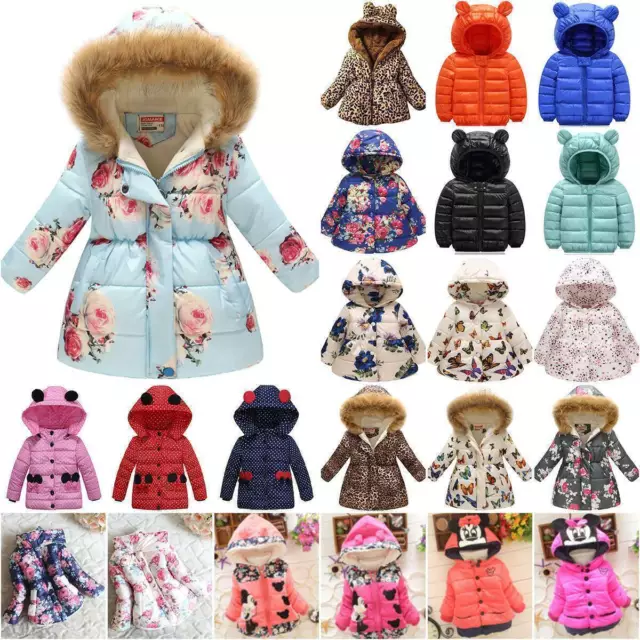 Kid Boys Girls Winter Warm Hooded Puffer Jacket Thick Down Coat Quilted Outwear▫