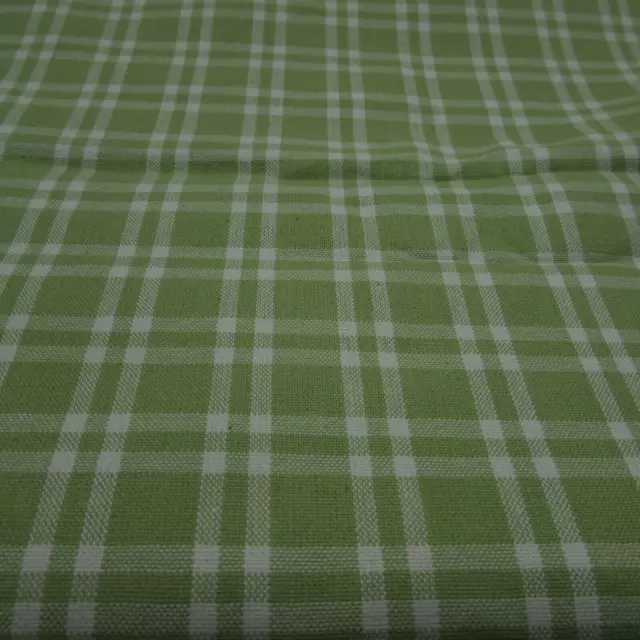 Apple Green GINGHAM Fabric Broadcloth Cotton Check White 2ydx 56
