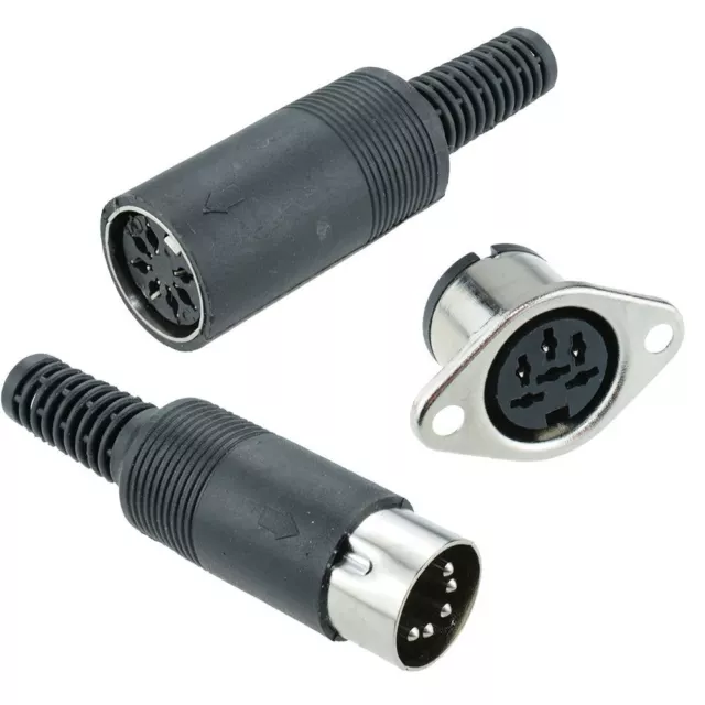 Male or Female DIN Plug Socket Connector - 3 4 5 6 7 8 PIN