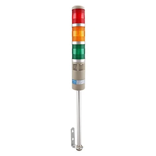 Industry Tower Lamp Stack Continuous Signal Light Buzzer DC 24V 5W Red Yellow