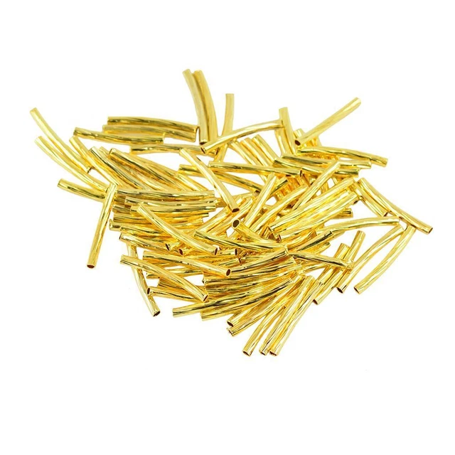 Perline A Tubo Per Gioielli, 400 Pezzi – Argento E Oro, Foro Grande, Per Bracciali, Collane Fai Da Te