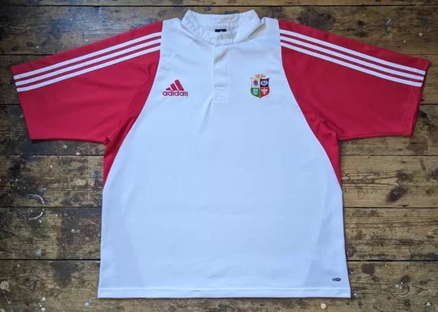 adidas British Irish Lions white s/s rugby training shirt jersey top 2XL 2004/05