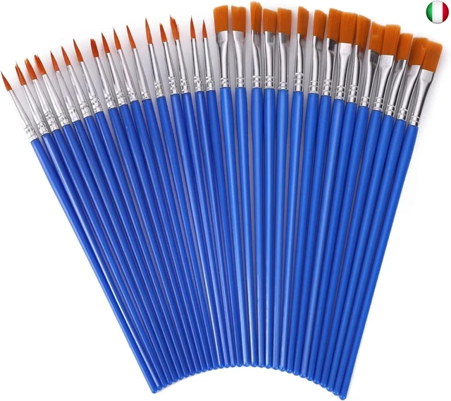 60 Pennelli Piatti 7mm Qwork - Per Acquerello E Dettagli - Foto 10