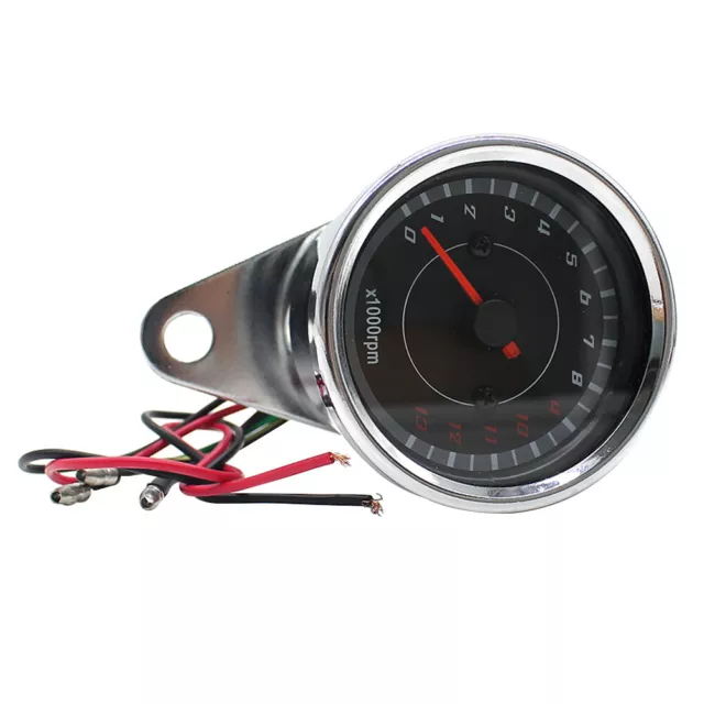 DC 12V Universal Motorcycle Tachometer Blue LED Backlight 1000RPM REV Counter 2