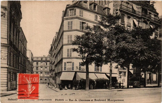 CPA PARIS (15e) Rue de Chevreuse. Boulevard Montparnasse (536886)
