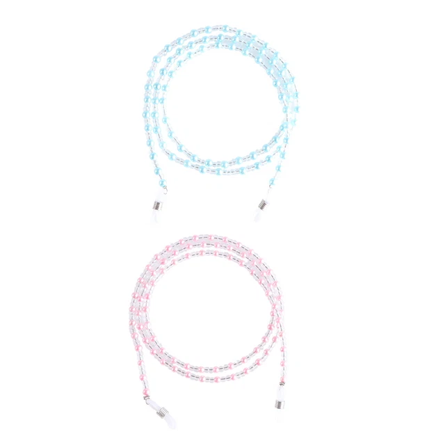 2 Pcs Eye Glasses String Sunglass Holder Strap Silicone Lanyard Wear Beads
