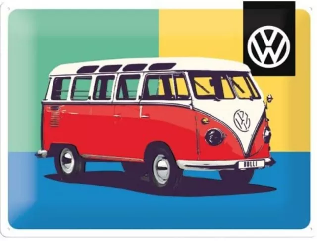 VW BULLI GOOD Things Are Ahead.. embossed metal sign 300mm x 200mm (na)  £12.99 - PicClick UK