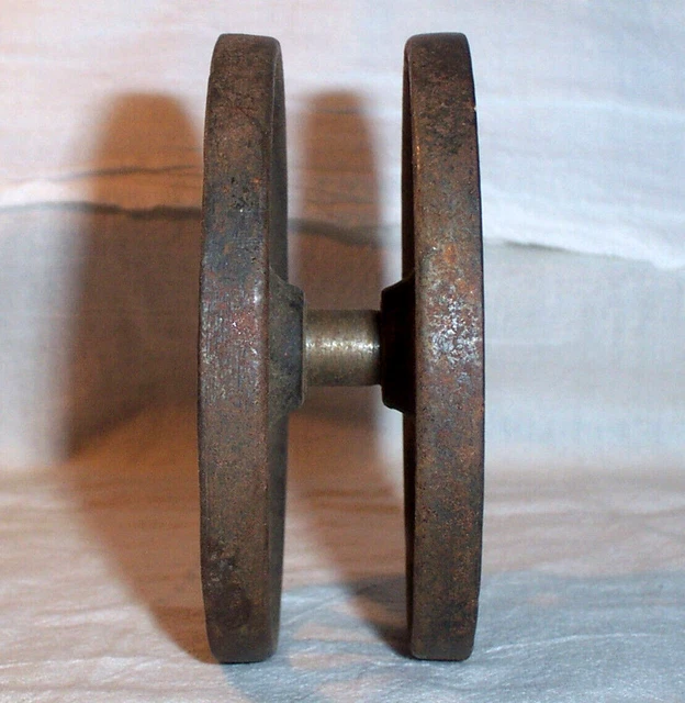 Old antique 4" Double Wheel Hardware for carrying a Sliding Barn or Garage Door 4