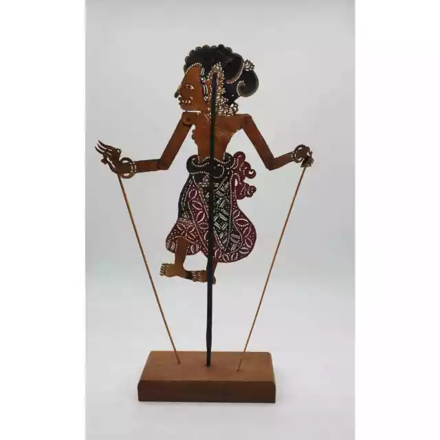 Indonesian Shadow Puppet on Wood Stand