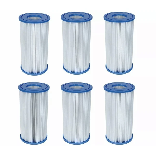 Bestway Swimming Pool Filter Pump Replacement Cartridge 6 Pack Type III A/C 8” Bestway Swimming Pool Filter Pump Replacement Cartridge 6 Pack Type III A/C 8”