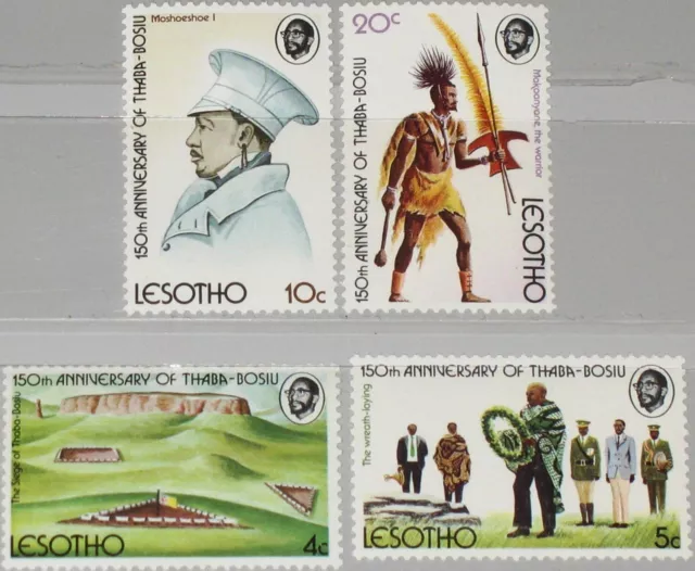 LESOTHO 1974 170-73 Thaba Bosiu becoming Capital Krieger Warrior Landscape MNH