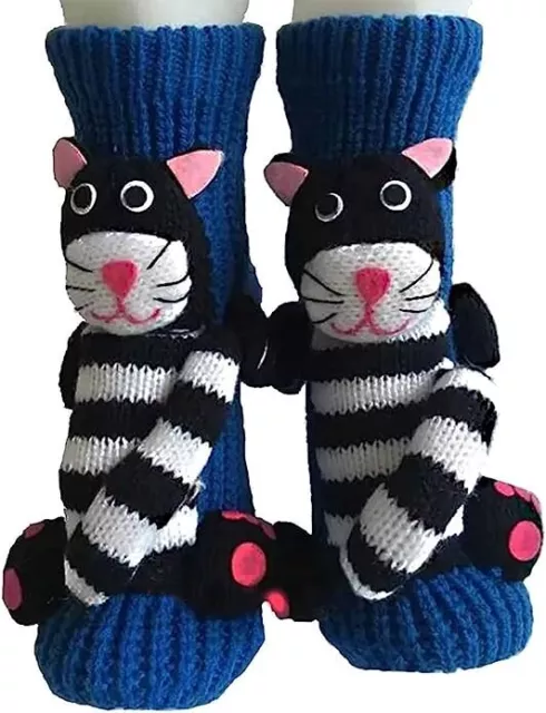 Bodensocken Erwachsen rutschfeste Knit Floor Slipper Socken mit 3D Cartoon Tier
