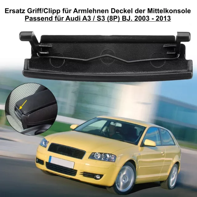 Rep. Satz Mittelarmlehne Armlehne Deckel Verriegelung passend für Audi A3 S3 8P