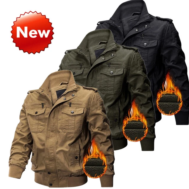 Winter Mens Coat Outwear Thick Windproof Workwear Casual Fleece Jacket Lined