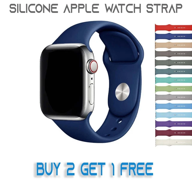 For Apple Watch SILICONE iWatch Strap Band 38 40 42 44mm Series SE 7 6 5 4 3