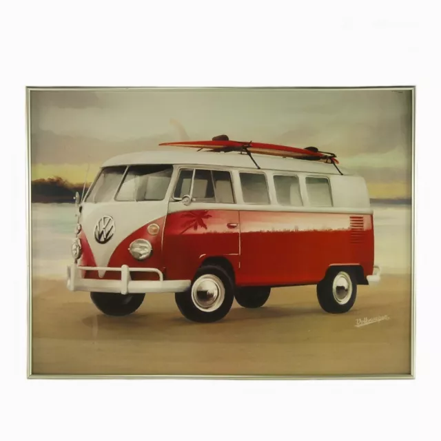 VW T1 Bulli Beach Art Print Poster Original Volkswagen Limited