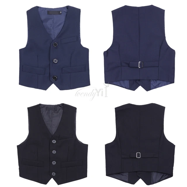 New Baby Boy Kids Gentleman Waistcoat Vest Shirt Tops  Formal Wear Suit Wedding