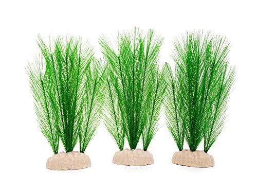3Pcs Aquarium Decorations Fish Tank Artificial Green Water Plants Made of Sil...