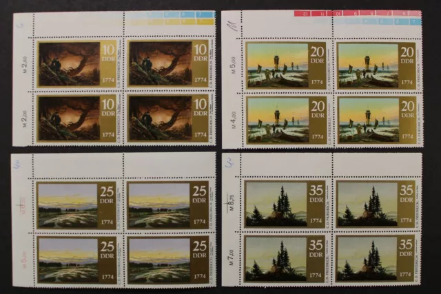 DDR, MiNr. 1958-1961, Viererblöcke, Ecken links oben, postfrisch / MNH - 661084