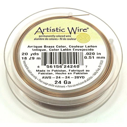 Artistic Wire Beading Craft Wrapping Brass Color 24 Gauge 60 Feet