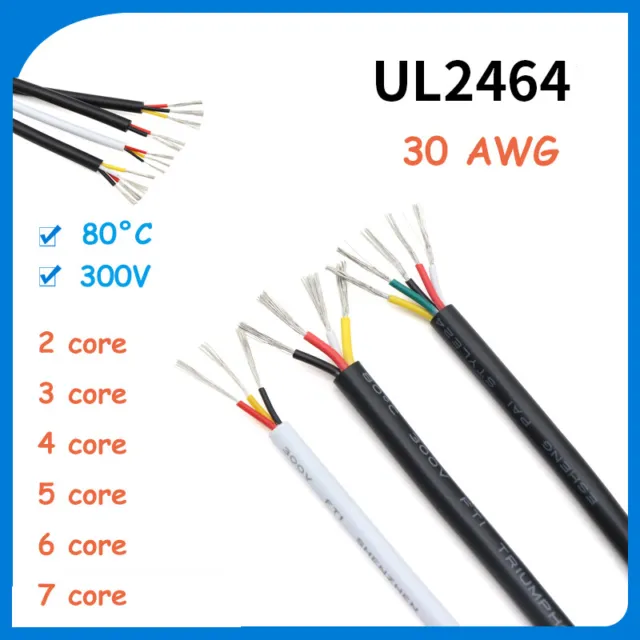 Multicore PVC Sheathed Cable 30 AWG 2/3/4/5/6/7 Core Signal Flexible Copper Wire