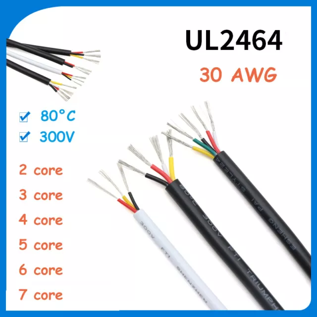 Multicore PVC Sheathed Cable 30 AWG 2/3/4/5/6/7 Core Signal Flexible Copper Wire