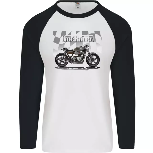 Café Racer Moto Motard Mens L/S Baseball T-Shirt