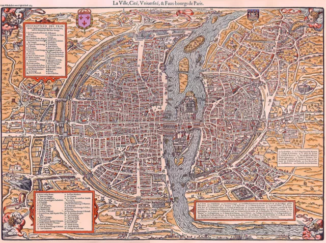 Reproduction plan ancien - Paris vers 1575