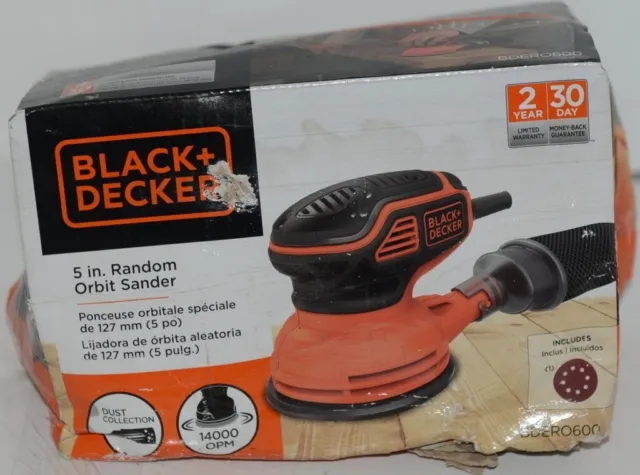 Black Decker BDERO600 5 Inch Random Orbit Sander Orange Black CORDED