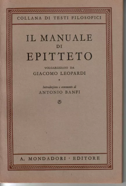 IL MANUALE DI Epitteto, 1940 EUR 5,00 - PicClick IT