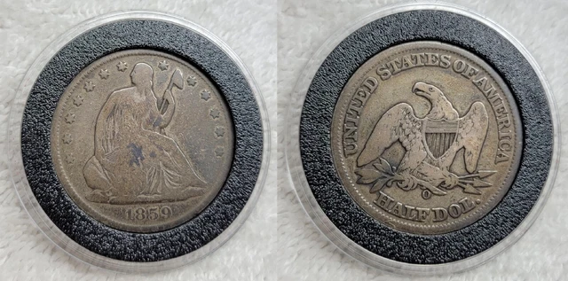 1859 O Seated Liberty Half Dollar VG 50c U.S. 90% Silver Type Coin